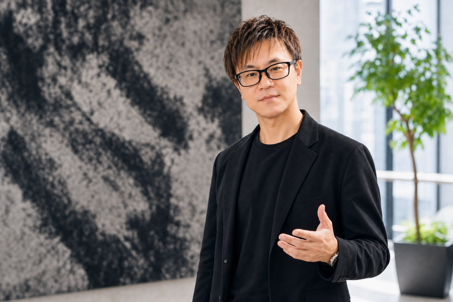 Hakushi本人の写真。初回相談はオンラインで、Hakushiが直接お話を伺います